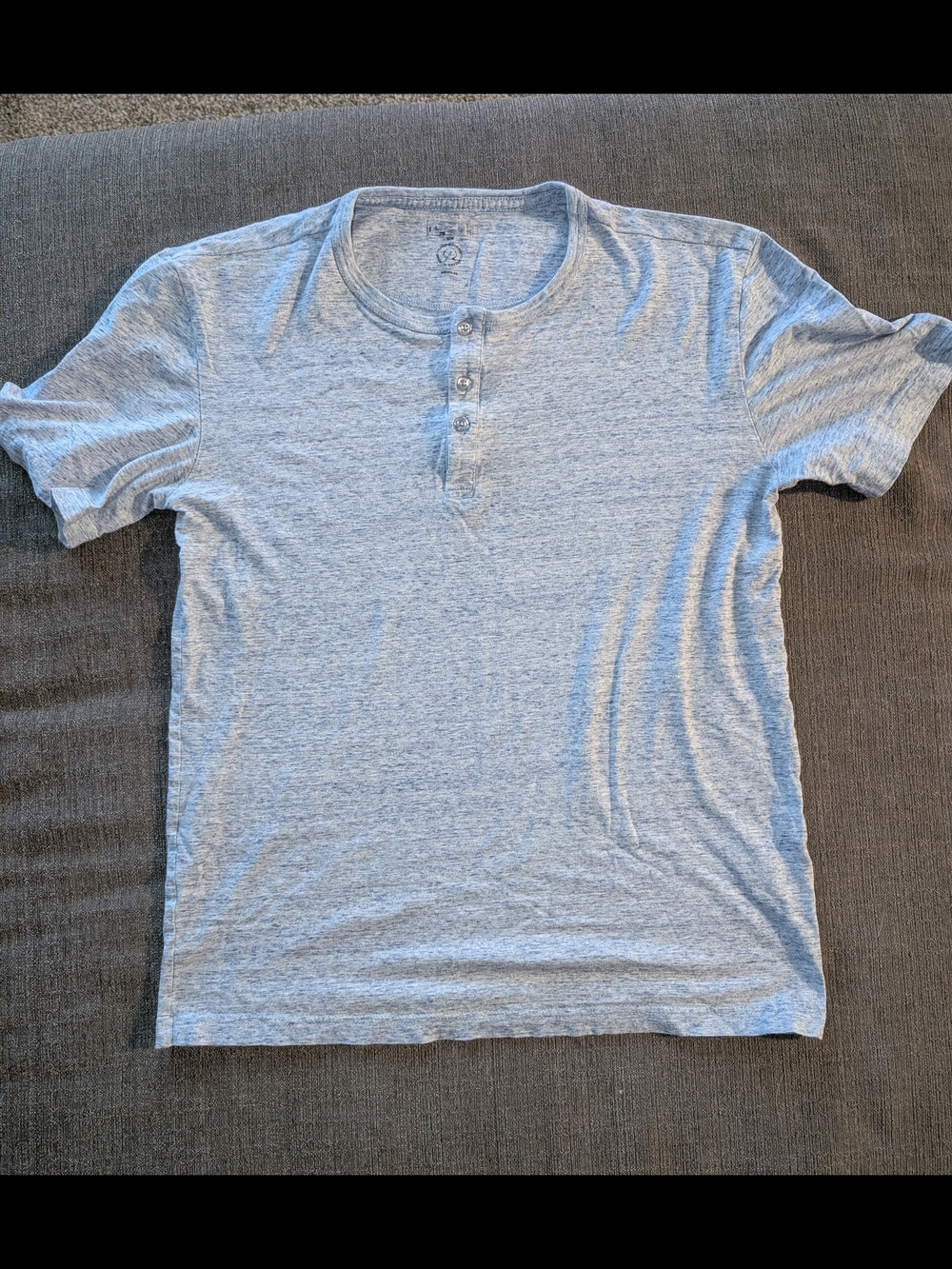 Simons Light Heather Blue Short-Sleeve Henley Tee